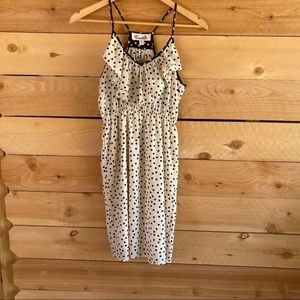 Emmelee Cream and Black Polka Dot Dress Size Small